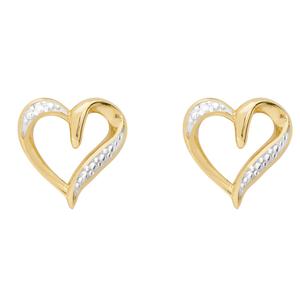 Gianni Argento Diamond Accent Open Heart Stud Earrings