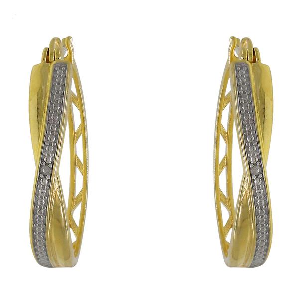 Gianni Argento Gold over Silver Twisted Hoop Earrings