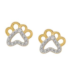 Gianni Argento Diamond Accent Paw Stud Earrings alternate view