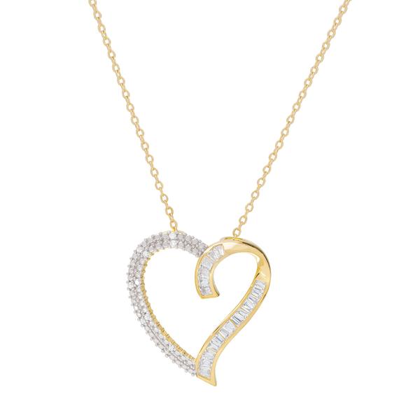 Gianni Argento 0.1ctw. Diamond and CZ Heart Pendant