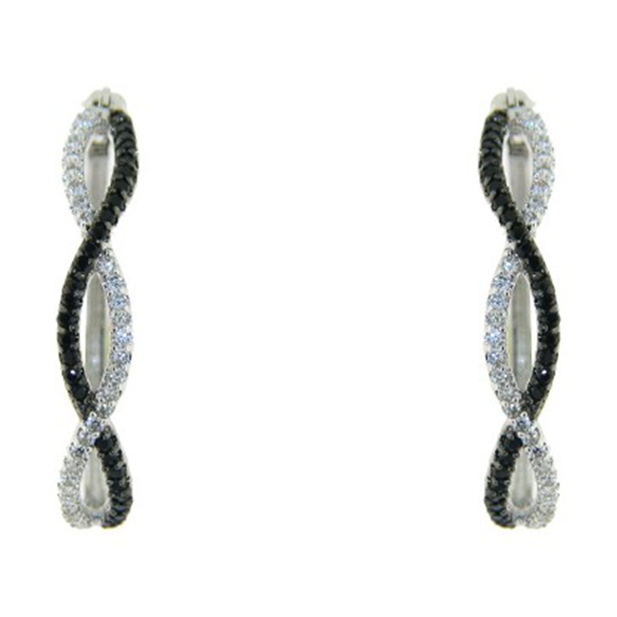 Gianni Argento Diamond Infinity Hoop Earrings