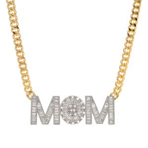 Gianni Argento Gold Plated CZ MOM Necklace