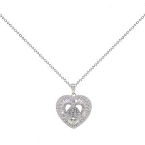 Gianni Argento Diamond & CZ Heart Spinner Pendant