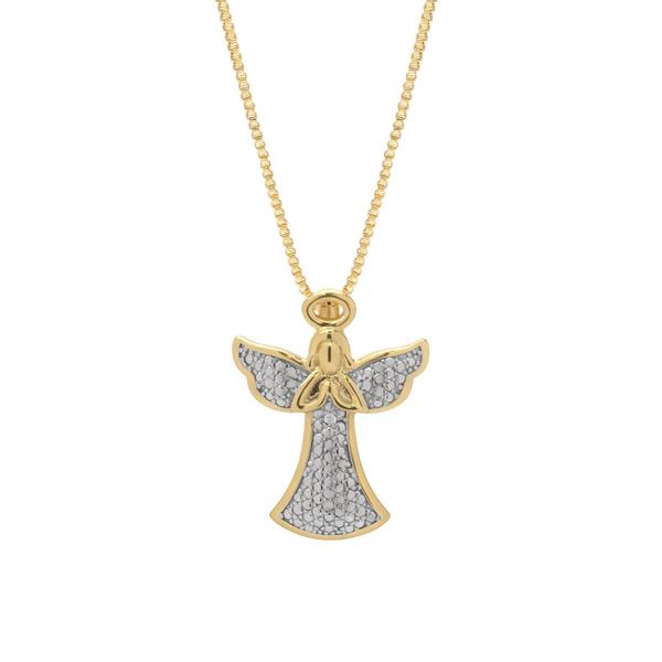 Gianni Argento Diamond Accent Praying Angel Pendant Necklace
