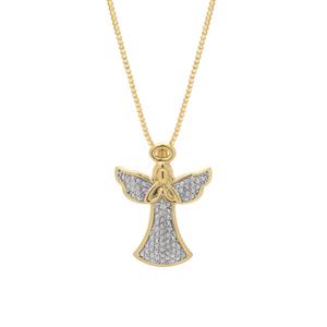 Gianni Argento Diamond Accent Praying Angel Pendant Necklace