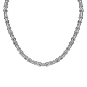 Gianni Argento Silver Plated Diamond Baguette Link Necklace