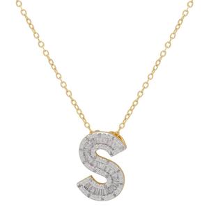 Gianni Argento 14kt. Gold 1/10ctw. Diamond Initial S Pendant