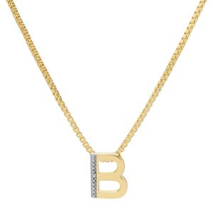 Gianni Argento 14kt. Gold Plated Diamond Accent B Pendant