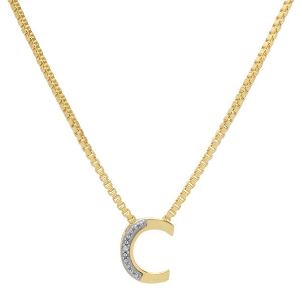 Gianni Argento 14kt. Gold Plated Diamond Accent C Pendant
