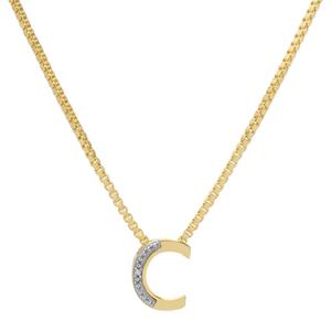 Gianni Argento 14kt. Gold Plated Diamond Accent C Pendant