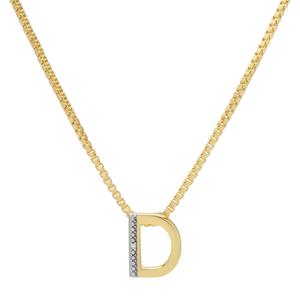 Gianni Argento 14kt. Gold Plated Diamond Accent D Pendant