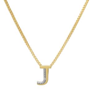 Gianni Argento 14kt. Gold Plated Diamond Accent J Pendant