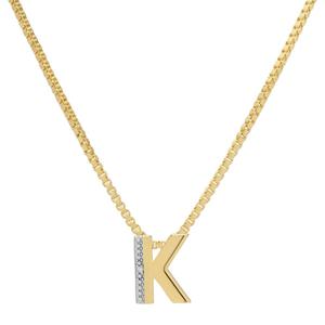 Gianni Argento 14kt. Gold Plated Diamond Accent K Pendant