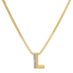Gianni Argento 14kt. Gold Plated Diamond Accent L Pendant