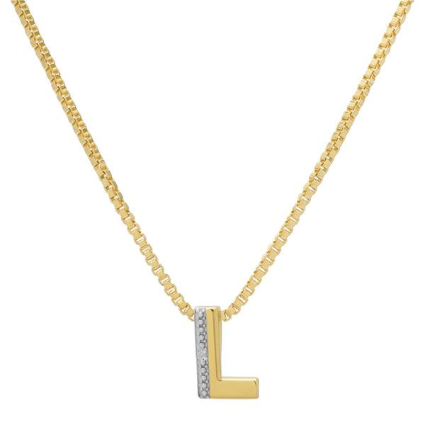 Gianni Argento 14kt. Gold Plated Diamond Accent L Pendant