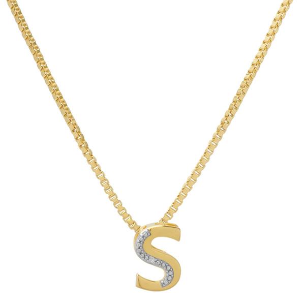 Gianni Argento 14kt Gold Plated Diamond Accent S Pendant