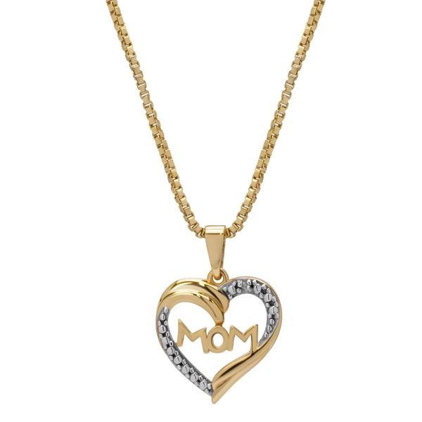 Gianni Argento Diamond Accent Mom in Heart Pendant Necklace alternate view
