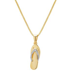 Gianni Argento Gold over Sterling Silver Flip Flop Pendant