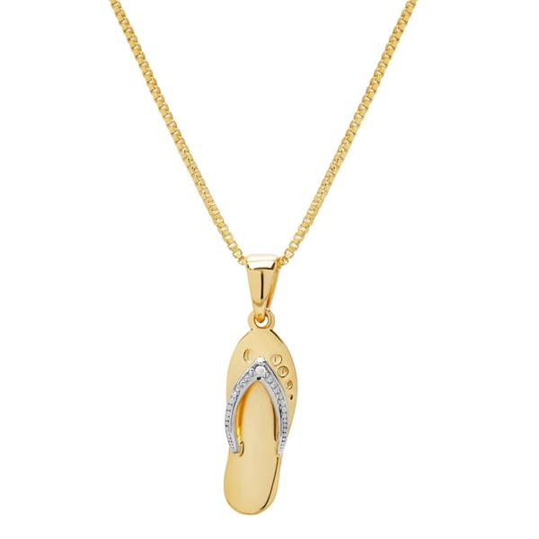 Gianni Argento Gold over Sterling Silver Flip Flop Pendant