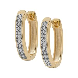 Gianni Argento 14kt. Yellow Gold Diamond Accent Oval Hoop Earring