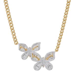 Gianni Argento Gold Plated Double Butterfly Necklace