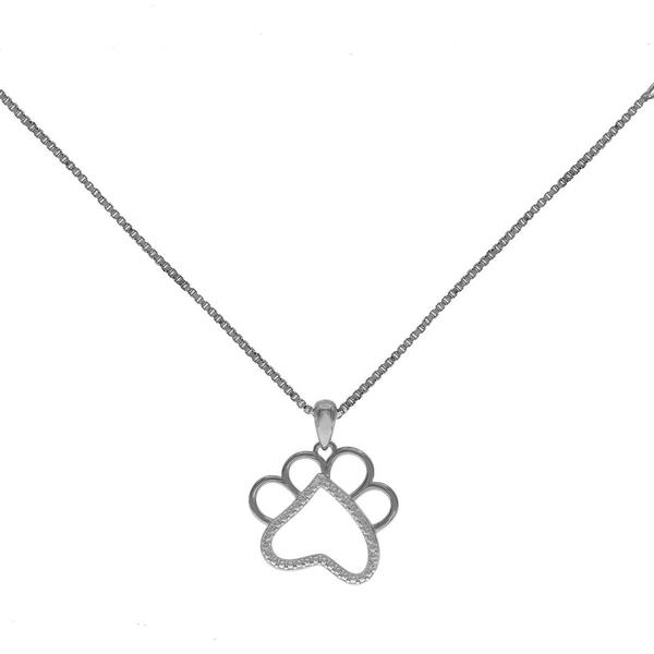 Gianni Argento Sterling Silver & Diamond Accent Paw Pendant