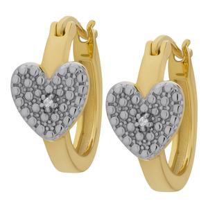 Gianni Argento Diamond  Accent Heart Hoop Earrings alternate view