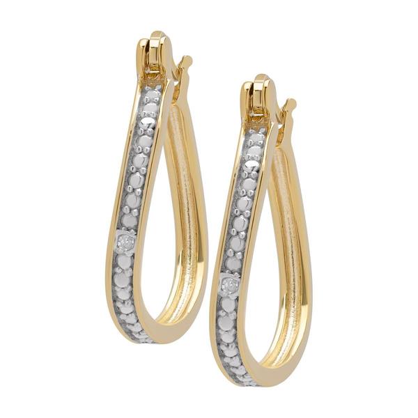 Gianni Argento Diamond Accent Teardrop Hoop Earrings