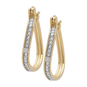 Gianni Argento Diamond Accent Teardrop Hoop Earrings alternate view