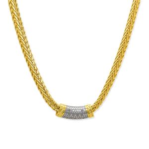 Gianni Argento Gold Plated 1/10ctw. Diamond Bar Necklace