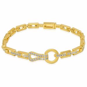Gianni Argento Gold-Plated Diamond Buckle Design Bracelet