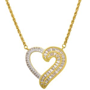 Gianni Argento 1/10ctw. Diamond Open Heart Pendant