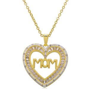 Gianni Argento 1/10ctw. Diamond Mom Pedant Necklace