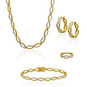 Gianni Argento Gold Plated 1/4ctw. Diamond Infinity 4pc. Set