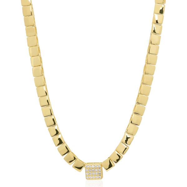 Gianni Argento 1/10ctw. Diamond Square Link Necklace