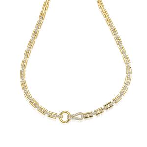 Gianni Argento Gold Plated 1/10ctw. Diamond Buckle Necklace