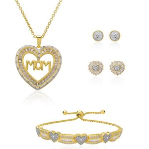 Gianni Argento 1/10ctw. Diamond Mom 4pc. Set