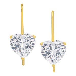 Gianni Argento Lab-Grown Sapphire Heart Earrings