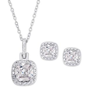 Gianni Argento 3pc. Cushion-Cut Lab-Grown White Sapphire Set