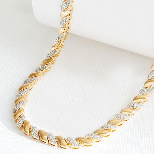 Gianni Argento Gold Plated 1/10ctw. Diamond Chain Necklace