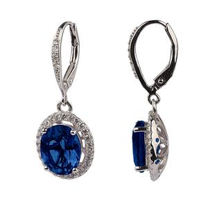 Gemstone & CZ Pear Drop Earrings