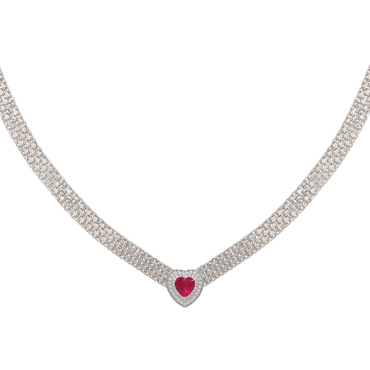 Gianni Argento Lab Ruby Bismark Necklace