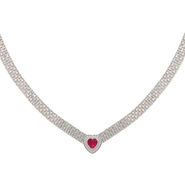 Gianni Argento Lab Ruby Bismark Necklace