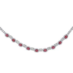 Gianni Argento Ruby CZ Oval Necklace
