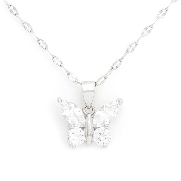 Gianni Argento Lab Created Sapphire Butterfly Pendant Necklace