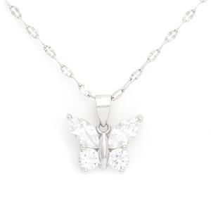 Gianni Argento Lab Created Sapphire Butterfly Pendant Necklace