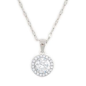Gianni Argento Sterling & Lab White Sapphire Halo Pendant