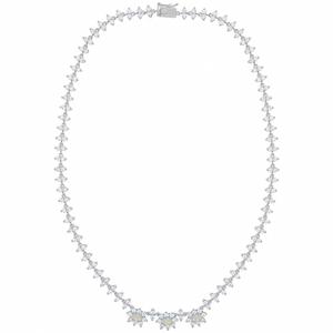 Gianni Argento Lab Created Opal/CZ Necklace