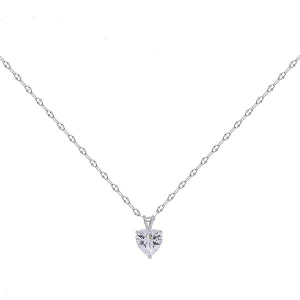 Gianni Argento Solitaire Heart Pendant
