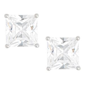 Gianni Argento White Sapphire Square Stud Earrings